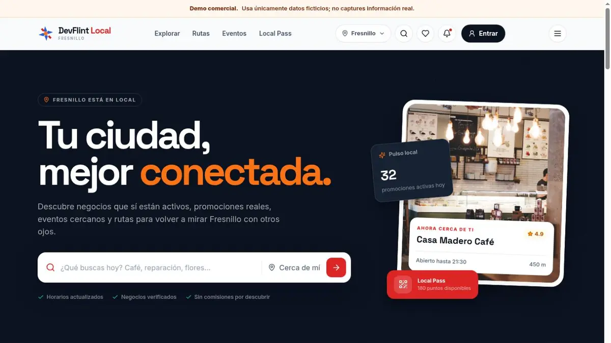 Vista conceptual de DevFlint Local